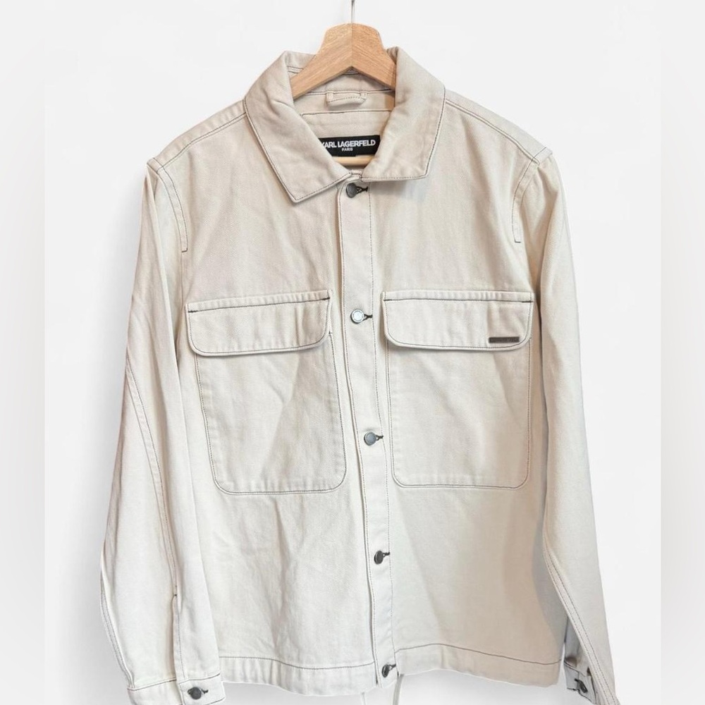 Karl Lagerfeld Men's Light Tan Shirt Jacket